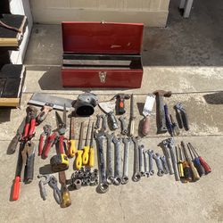 Red Tool Box With 58 Pieces Of Tools 