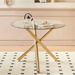 Glass Round Dining Table 