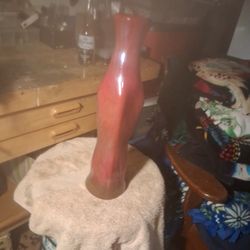 Vintage Hand Blown Glass Vase 21 In.tall 5 In. Base