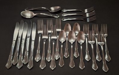 Lot of 25 Ballamo 18/0 Stainless Flatware Set-Great Replacement Pcs.