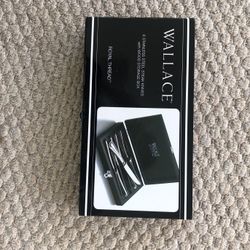Wallace Stainless Steel Steak Knives & Wood Storage Box