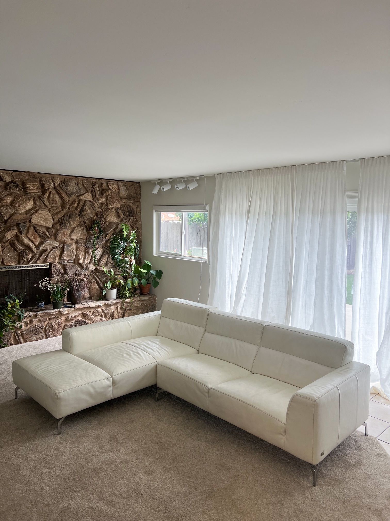 White Leather Sectional Couch