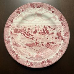Vintage Grand Canyon National Park Red Transferware Plate – England