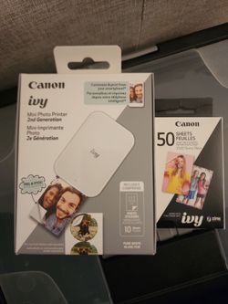 Canon IVY mini photo printer (2nd Generation) with 50 pack sheets NEW