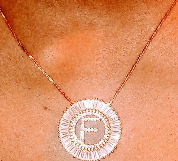 Iced initial charm and chain!!! All Letters