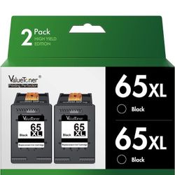 Valuetoner Remanufactured Ink Cartridges Replacement for HP 65XL 65 XL(2 black)