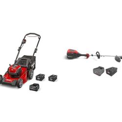 Snapper XD 82V MAX Cordless Electric 21" Push Lawn Mower, Includes Kit of 2 2.0 Batteries and Rapid Charger & XD 82V MAX Cordless Electric String Trim