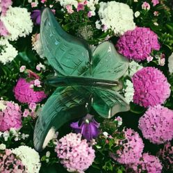 ✨RARE GREEN FENTON BUTTERFLY DECOR FENTON BUTTERFLIES✨