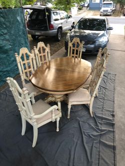 European dining room table and chairs