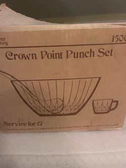 Crown Point Crystal Punch Set