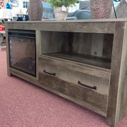 🇺🇸HUGE Blowout Furniture Sale!🇺🇸 Brand New Fully Assembled TV Stand W/ Electric Fireplace! $50 Down Takes It Home Today! 