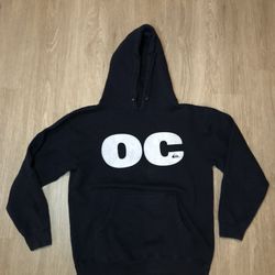 Vintage Quiksilver Hoodie Sweatshirt Black Orange County Surf size SMALL 