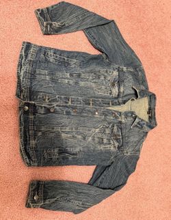 Small Fiore Vintage Denim Jean Jacket Coat Boho crop Y2K