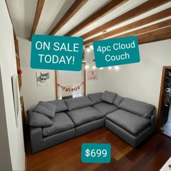 Grey Cloud Modular Sectional Couch Sofa 
