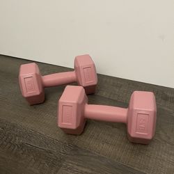 [Set of 2] Danskin 5 Pound Dumbbells •Hexagon Shape Dumbbell with Anti-Slip, Ergonomic Handle •in mint condition •5 lbs Each 