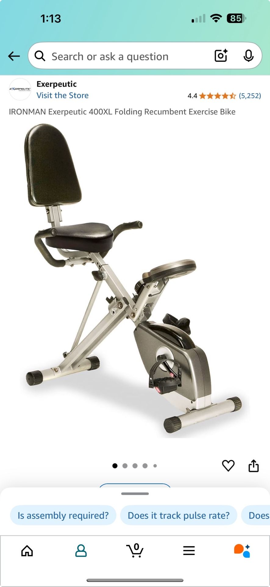 Exerpeutic Folding Recumbent Bike