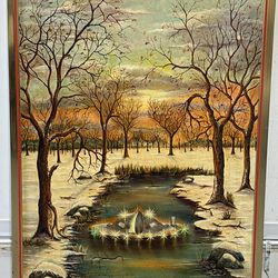 UFO landing in creek