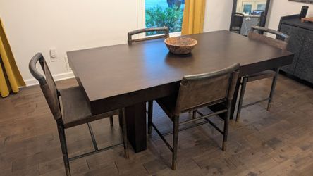World Market Industrial Dining Table with 4 Matching Chairs