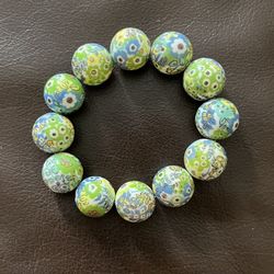 Vera Bradley Green English Meadows Bead Bracelet 
