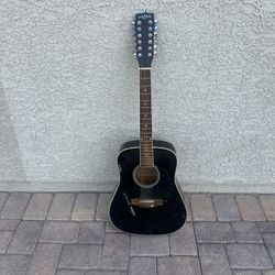 12-string Black Carlo Robelli Guitar