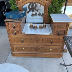 Antique Dresser With Mirror