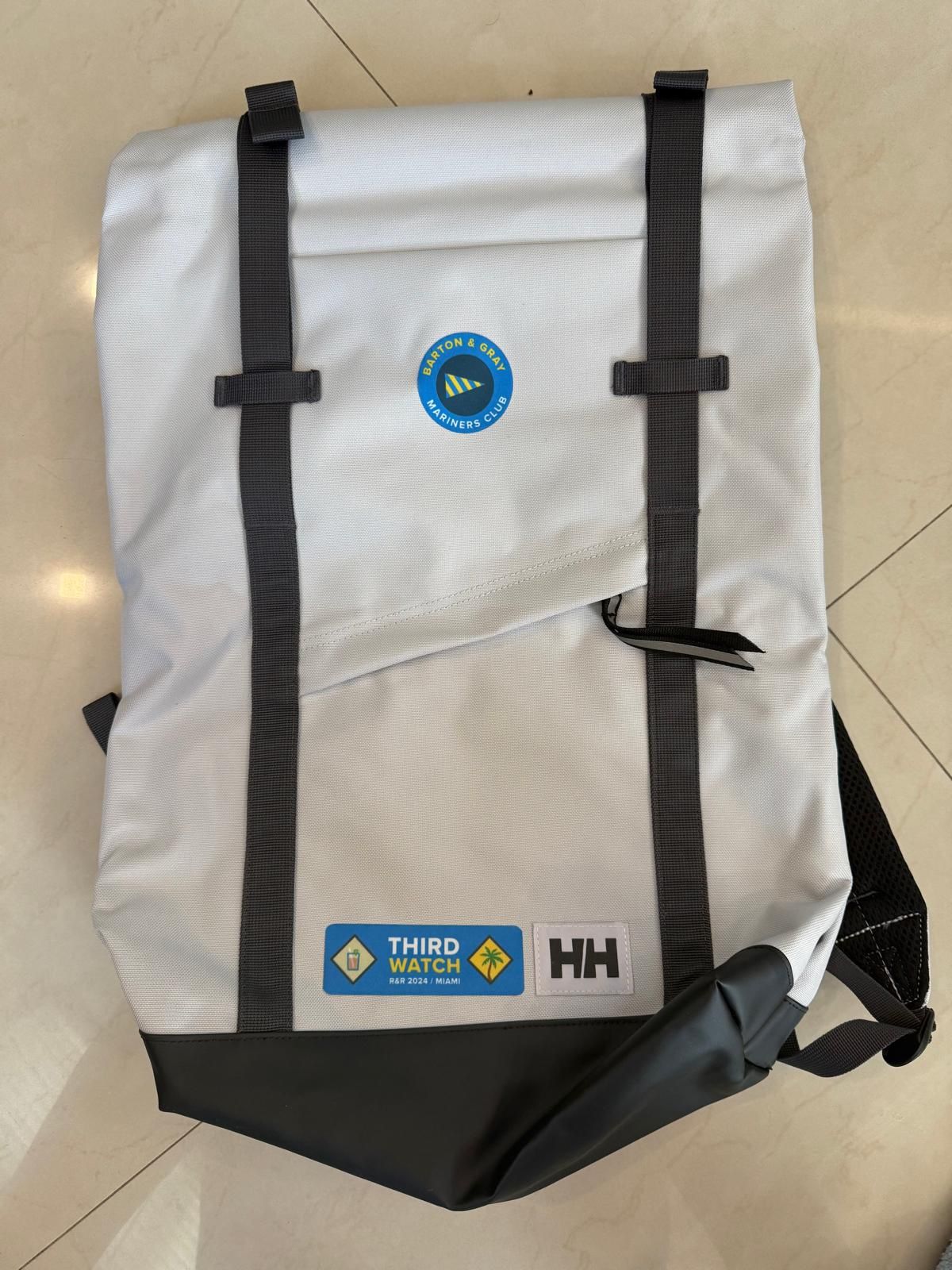 2 New Backpacks.Helly Hansen.HH. Waterproof Fabric.Large Main Comp. with Laptop Sleeve.18”X 12”X 6”. (inches) Or 15X 30X45(cm). 28 Liter.$35each.