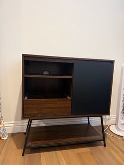 Record Player Stand with Vinyl Storage