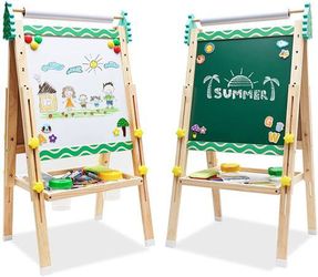 New - Jomifin Kids Easel with Paper Roll Wooden