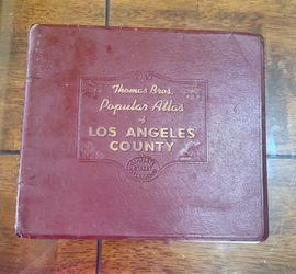 Vintage 1975 Edition of the Thomas Bros. Popular Atlas of Los Angeles County