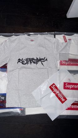 Supreme Graffiti Logo T-Shirt Heather Grey