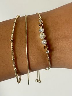 14k laminated stackable bracelets