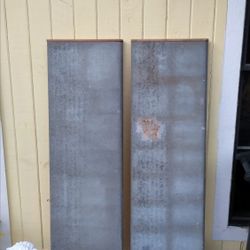 Two Heavy Duty Metal Covered Shelves 