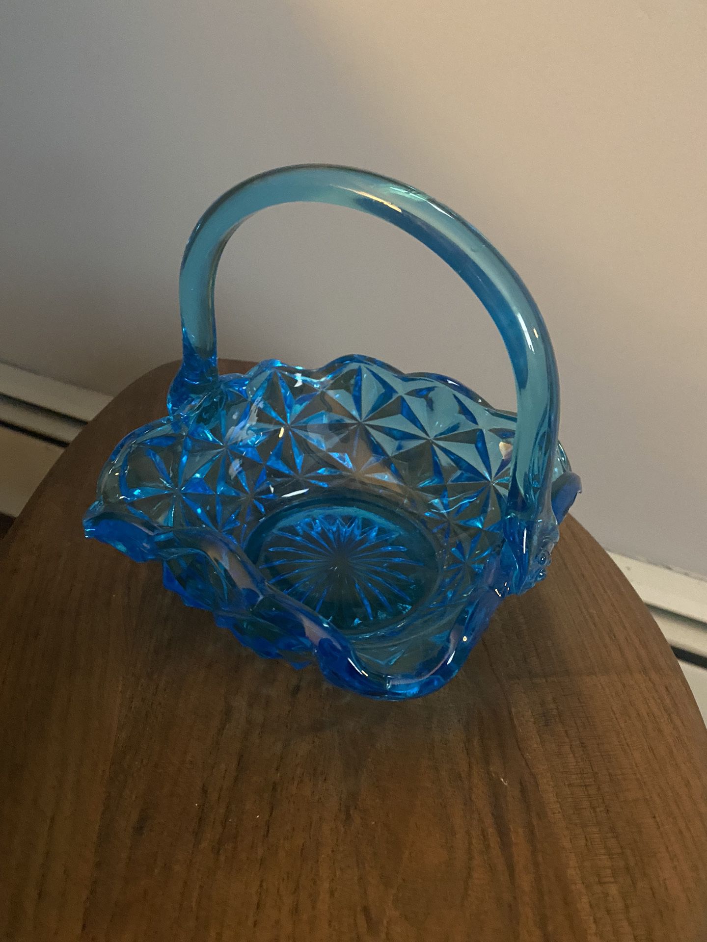 Blue Glass Antique Basket