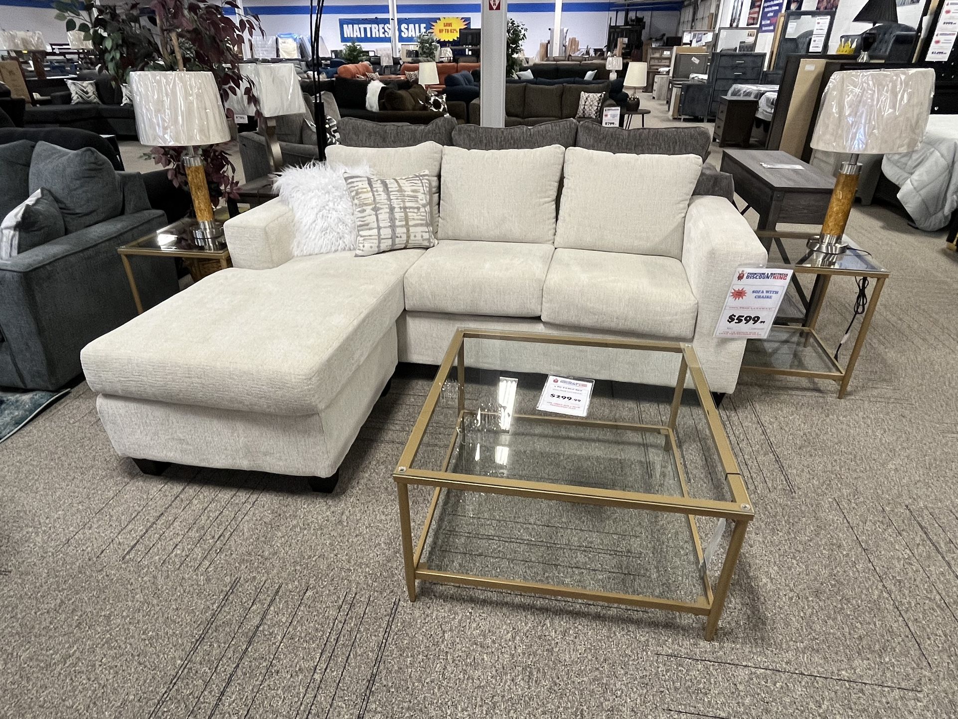 Chaise Sofa With Reversible Chaise!