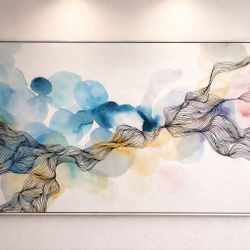 Elegant Modern Abstract Wall Art – Large Framed Statement Piece