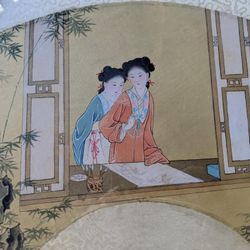 Vintage Antique Framed Chinese Watercolor Painting Girls Painting 24.8"