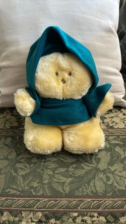 VINTAGE CHUBBLES 80’s , Plush Green Teal Hooded Cloak