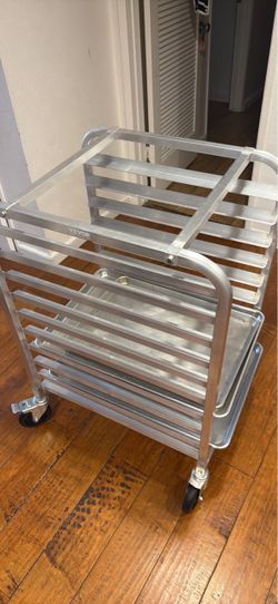 VEVOR Aluminum Baking Sheet Pan Rack on Wheels