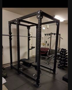 Titan Fitness 6 post power rack in matt black color