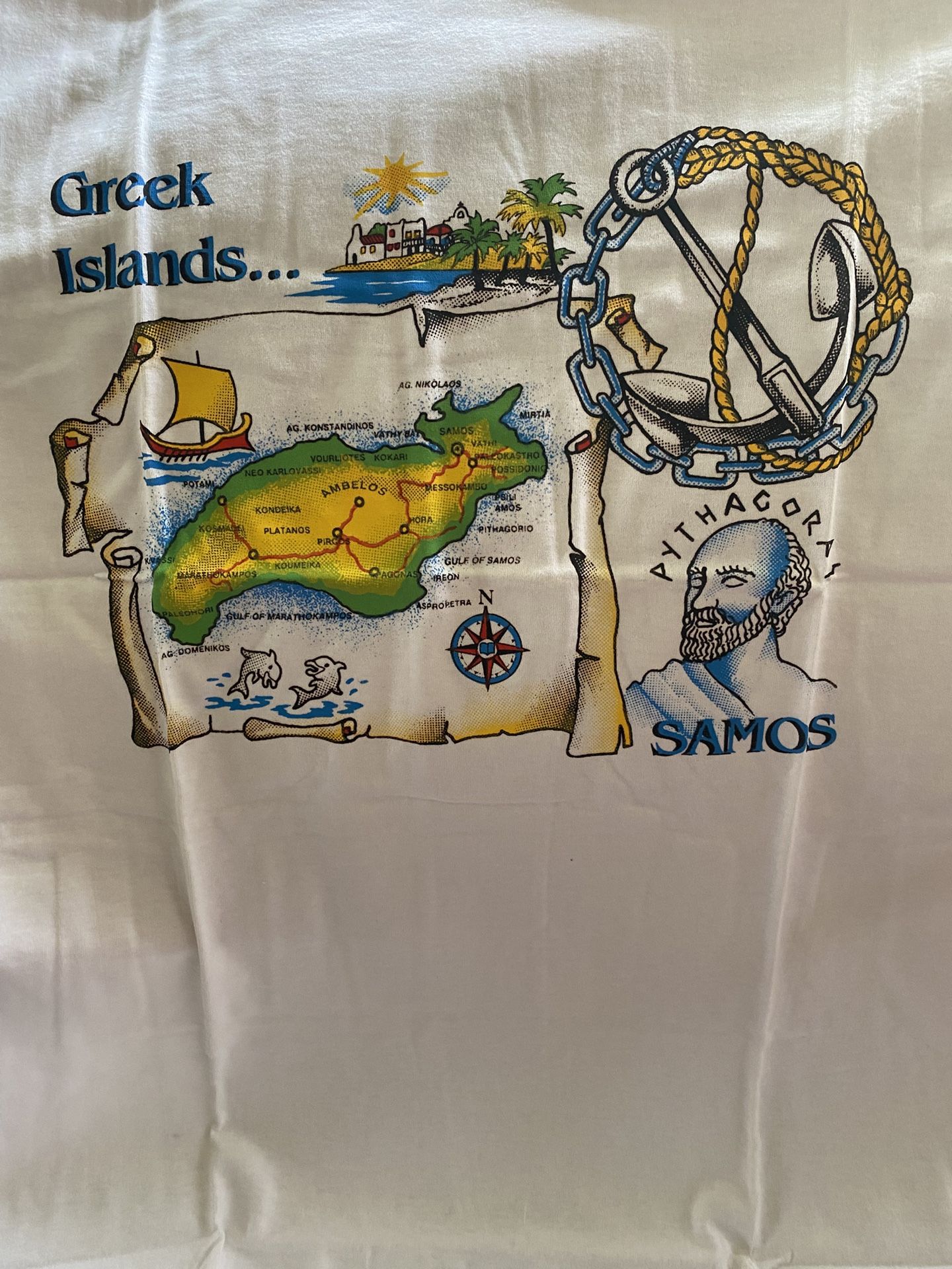 Vintage Unisex Greek Islands Samos Greece Size Large & XL T-Shirts Imported $15 each or 2 for $20 (Mix & Match) (7 available)