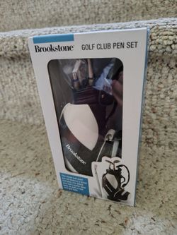 Brookstone Black and White Golf Club Pen Set