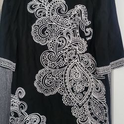 Nanette Lapore Embroidered Black & White Dress

