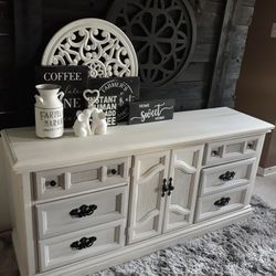 Rustic Light Grey & White Dresser 