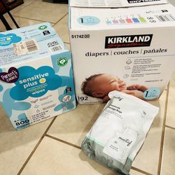 Baby Bundle - Unopened Diapers, Wipes, Storage Bags