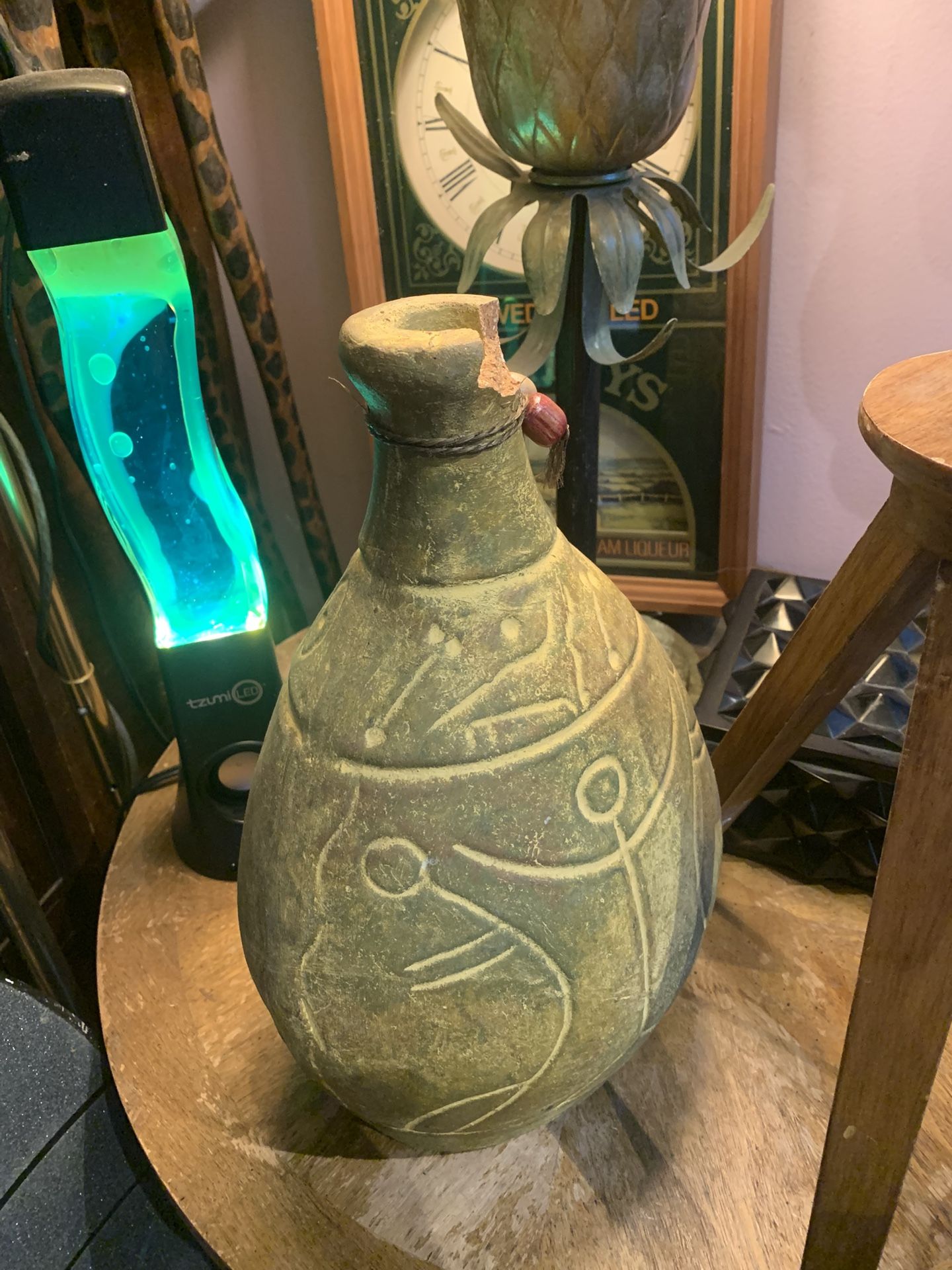 Primitive Tribal Style Ceramic Jug – Vintage Decorative Pottery