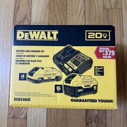 Dewalt 20V 6.0Ah and 4.0Ah battery kit with DCB1104 Charger