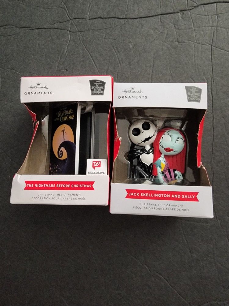 Hallmark Nightmare Before Christmas Ornaments Lot of 2 Jack Sally Exclusives 