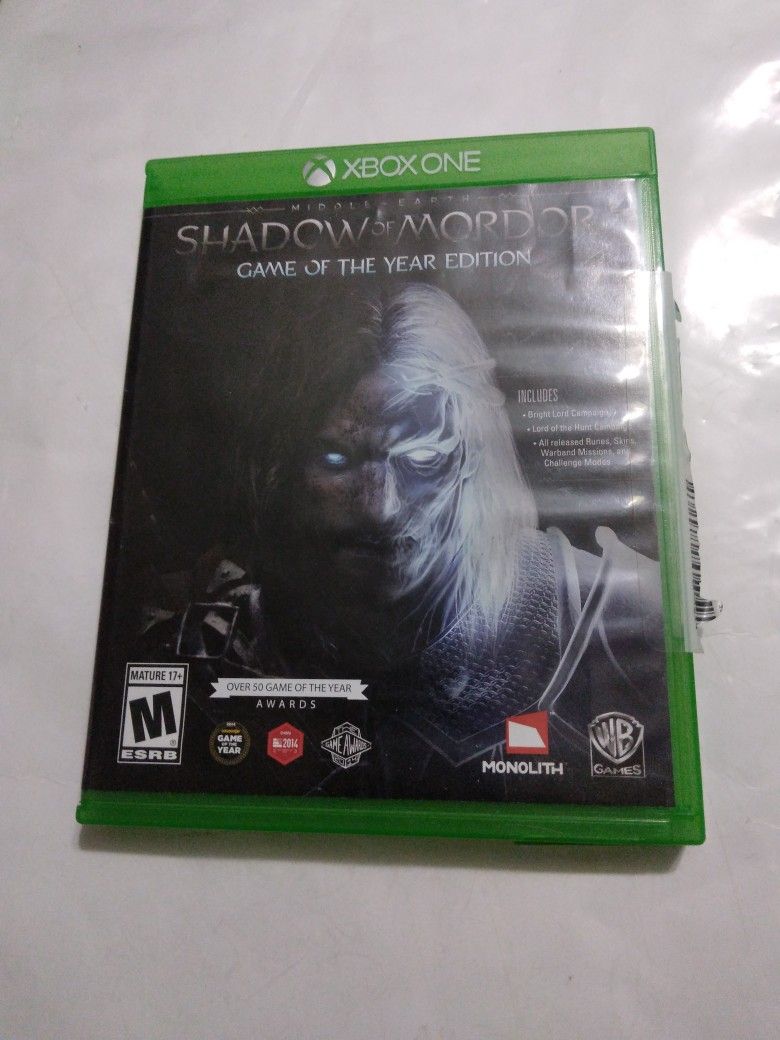 Xbox One Game Shadow Off Mordor Game Of The Year Edition Used