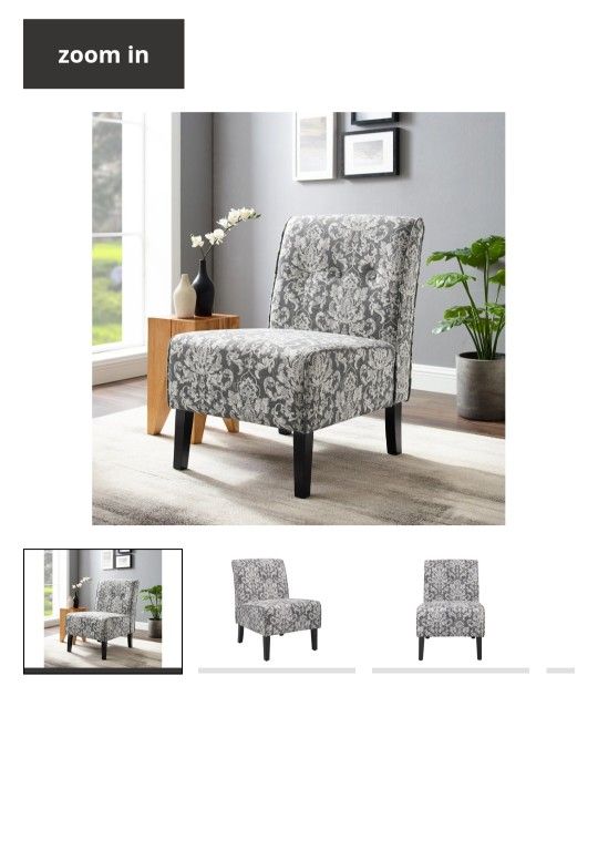 Upholstered Chair with Black Finish