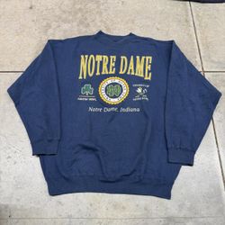 vintage univerity of notre dame fightin irish collegiate navy crewneck size xl